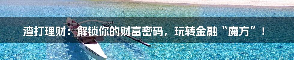 渣打理财:解锁你的财富密码,玩转金融“魔方”!