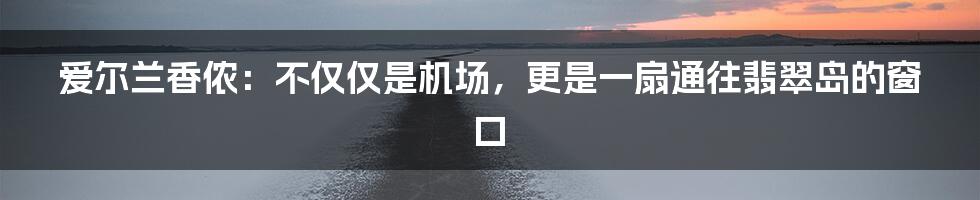 爱尔兰香侬:不仅仅是机场,更是一扇通往翡翠岛的窗口