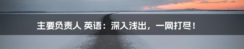 主要负责人 英语:深入浅出,一网打尽!