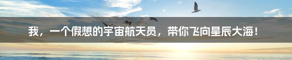 我，一个假想的宇宙航天员，带你飞向星辰大海！