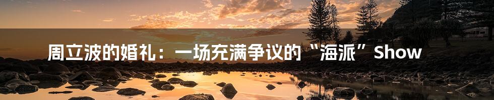 周立波的婚礼:一场充满争议的“海派”Show