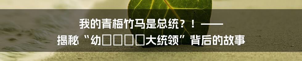 我的青梅竹马是总统?!—— 揭秘“幼なじみは大统领”背后的故事