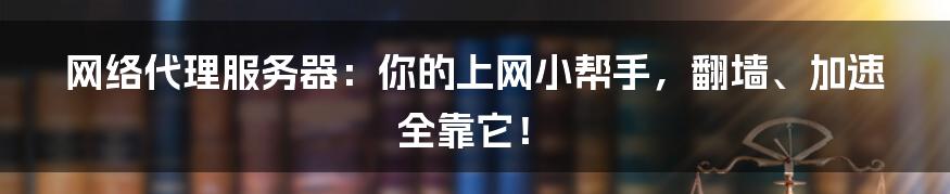 网络代理服务器:你的上网小帮手,翻墙、加速全靠它!