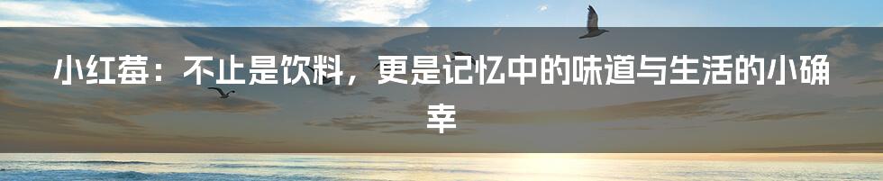 小红莓：不止是饮料，更是记忆中的味道与生活的小确幸