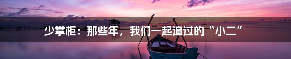 少掌柜：那些年，我们一起追过的“小二”
