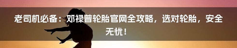 老司机必备:邓禄普轮胎官网全攻略,选对轮胎,安全无忧!