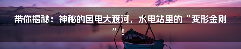 带你揭秘:神秘的国电大渡河,水电站里的“变形金刚”!