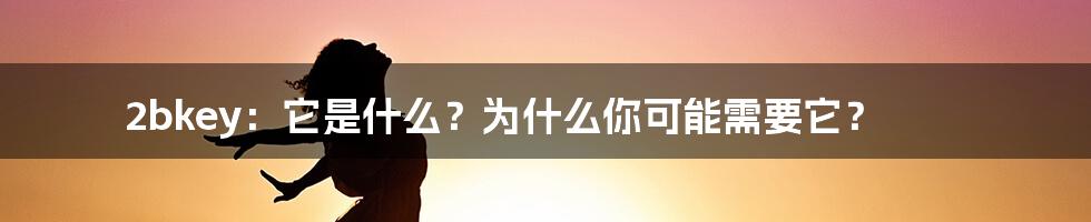 2bkey:它是什么?为什么你可能需要它?