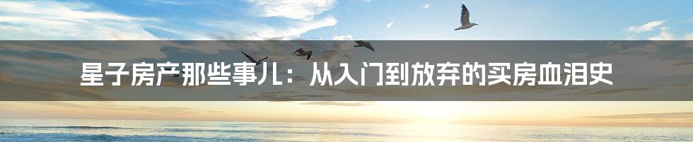 星子房产那些事儿:从入门到放弃的买房血泪史