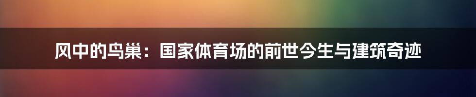 风中的鸟巢:国家体育场的前世今生与建筑奇迹