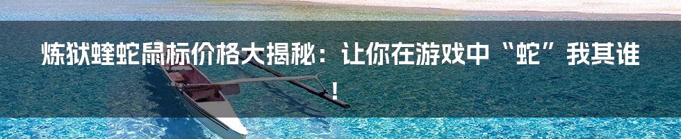 炼狱蝰蛇鼠标价格大揭秘:让你在游戏中“蛇”我其谁!