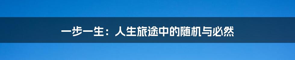一步一生：人生旅途中的随机与必然