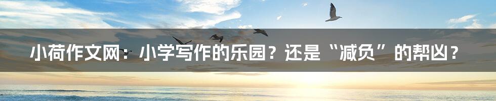 小荷作文网:小学写作的乐园?还是“减负”的帮凶?