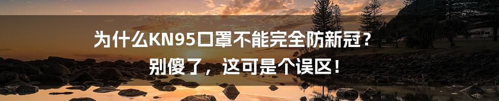 为什么KN95口罩不能完全防新冠？ 别傻了，这可是个误区！
