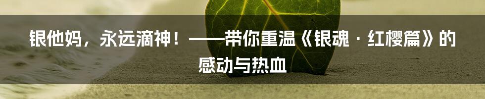 银他妈，永远滴神！——带你重温《银魂·红樱篇》的感动与热血