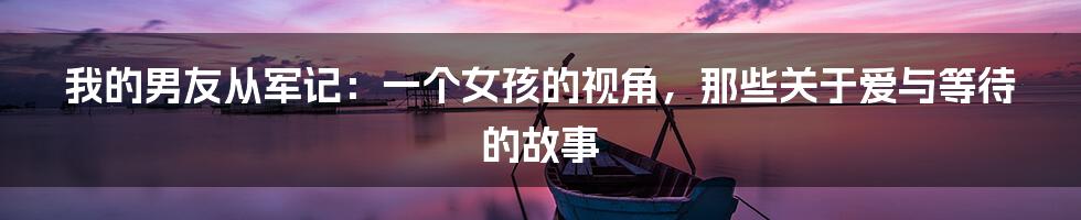 我的男友从军记：一个女孩的视角，那些关于爱与等待的故事