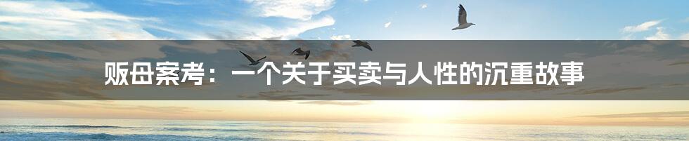 贩母案考:一个关于买卖与人性的沉重故事