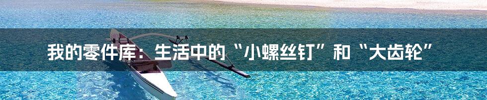 我的零件库:生活中的“小螺丝钉”和“大齿轮”