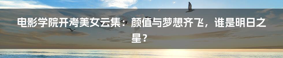 电影学院开考美女云集:颜值与梦想齐飞,谁是明日之星?