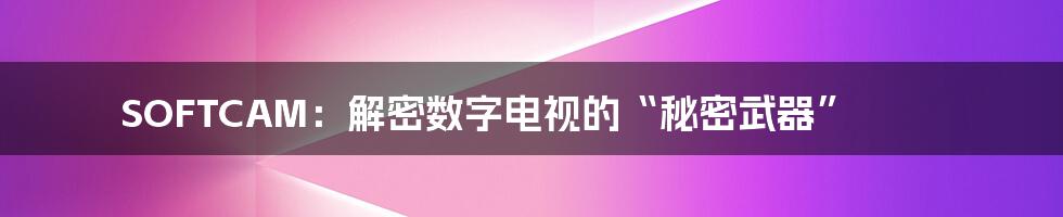 SOFTCAM:解密数字电视的“秘密武器”