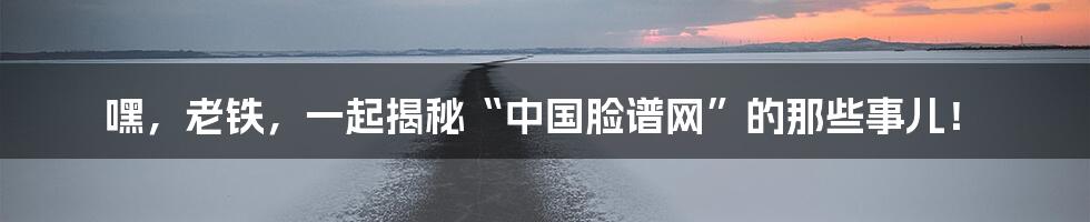 嘿，老铁，一起揭秘“中国脸谱网”的那些事儿！