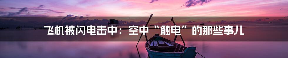 飞机被闪电击中:空中“触电”的那些事儿
