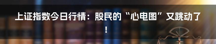 上证指数今日行情:股民的“心电图”又跳动了!