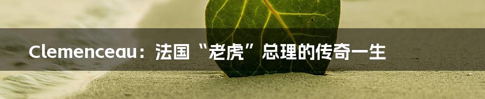 Clemenceau:法国“老虎”总理的传奇一生