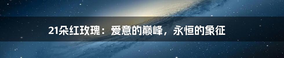 21朵红玫瑰:爱意的巅峰,永恒的象征