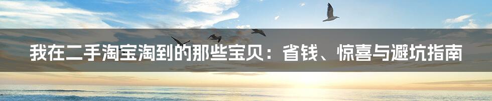 我在二手淘宝淘到的那些宝贝:省钱、惊喜与避坑指南