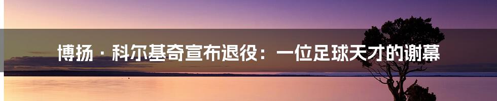 博扬·科尔基奇宣布退役:一位足球天才的谢幕