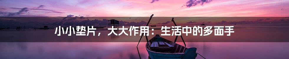 小小垫片,大大作用:生活中的多面手