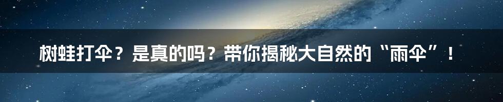 树蛙打伞?是真的吗?带你揭秘大自然的“雨伞”!