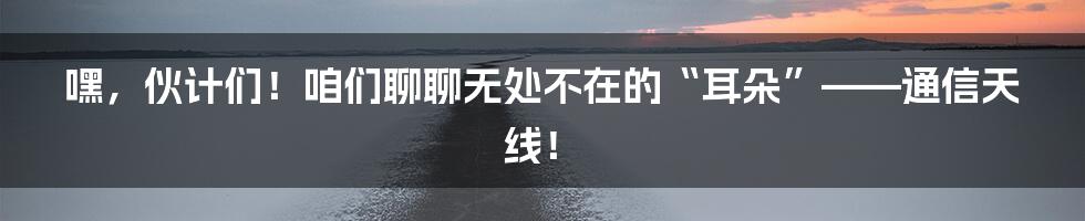 嘿,伙计们!咱们聊聊无处不在的“耳朵”——通信天线!