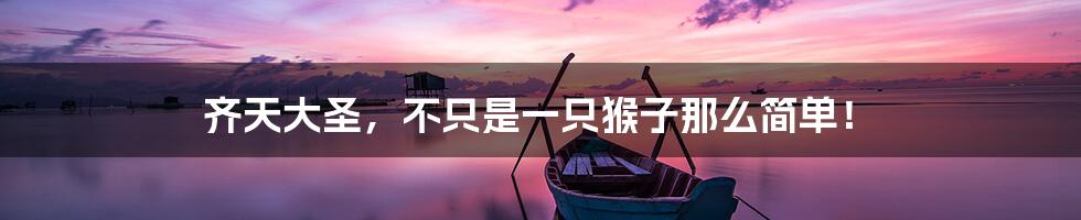齐天大圣,不只是一只猴子那么简单!