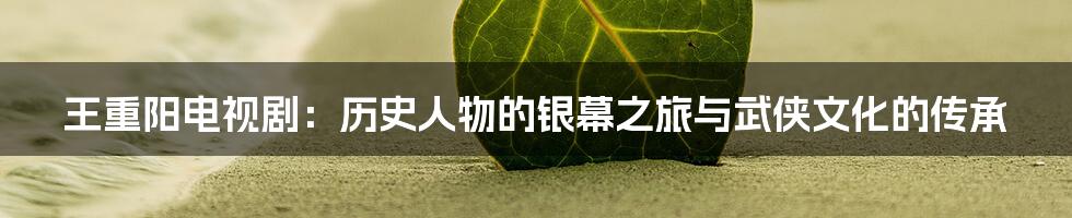 王重阳电视剧:历史人物的银幕之旅与武侠文化的传承