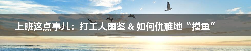 上班这点事儿：打工人图鉴 & 如何优雅地“摸鱼”