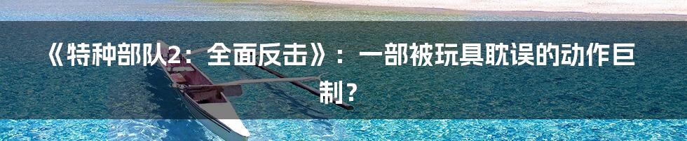 《特种部队2:全面反击》:一部被玩具耽误的动作巨制?