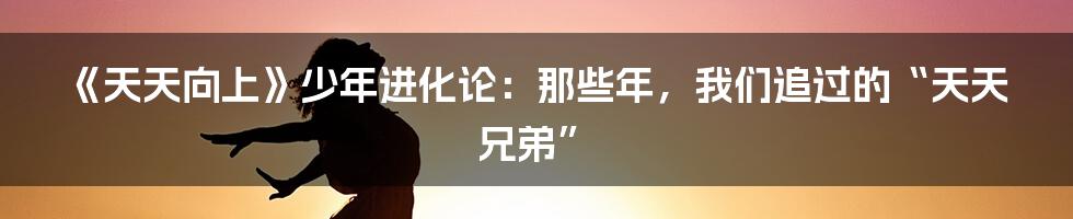 《天天向上》少年进化论:那些年,我们追过的“天天兄弟”