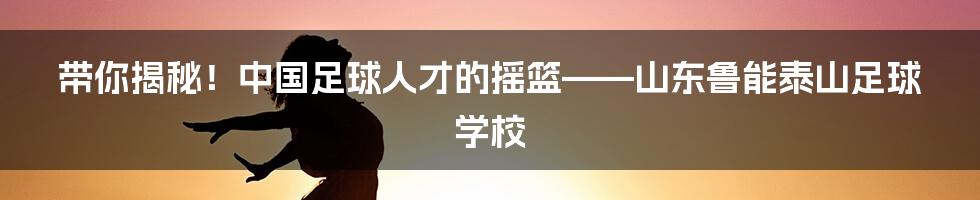 带你揭秘!中国足球人才的摇篮——山东鲁能泰山足球学校