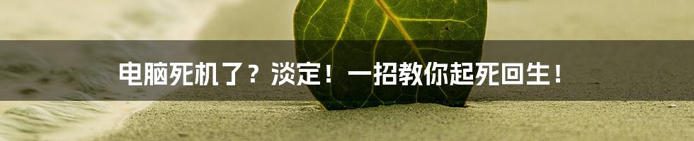 电脑死机了？淡定！一招教你起死回生！