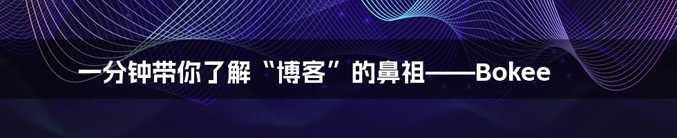 一分钟带你了解“博客”的鼻祖——Bokee