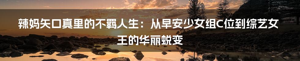 辣妈矢口真里的不羁人生:从早安少女组C位到综艺女王的华丽蜕变