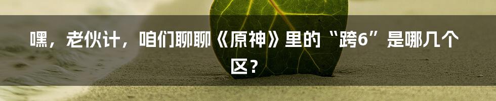 嘿,老伙计,咱们聊聊《原神》里的“跨6”是哪几个区?