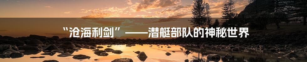 “沧海利剑”——潜艇部队的神秘世界
