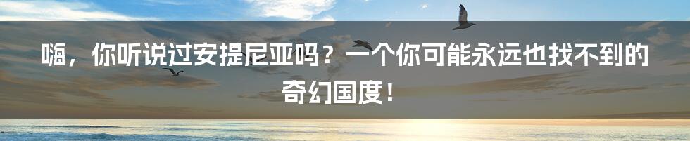 嗨，你听说过安提尼亚吗？一个你可能永远也找不到的奇幻国度！