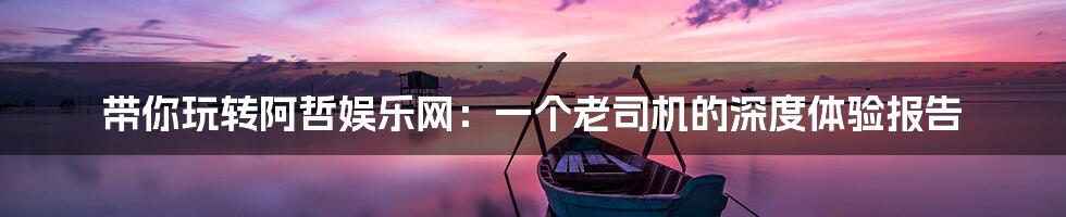 带你玩转阿哲娱乐网:一个老司机的深度体验报告