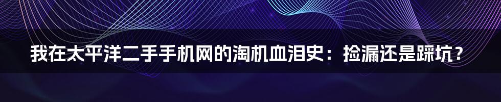 我在太平洋二手手机网的淘机血泪史:捡漏还是踩坑?