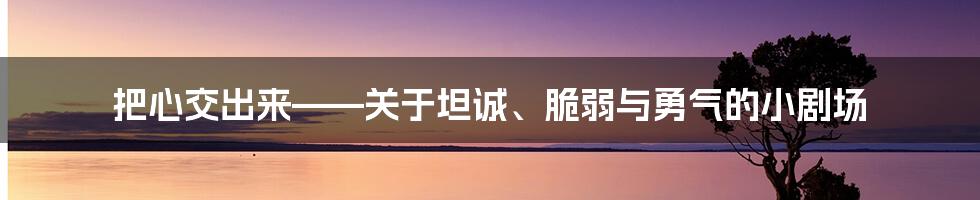 把心交出来——关于坦诚、脆弱与勇气的小剧场