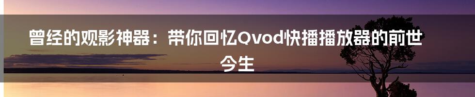 曾经的观影神器:带你回忆Qvod快播播放器的前世今生